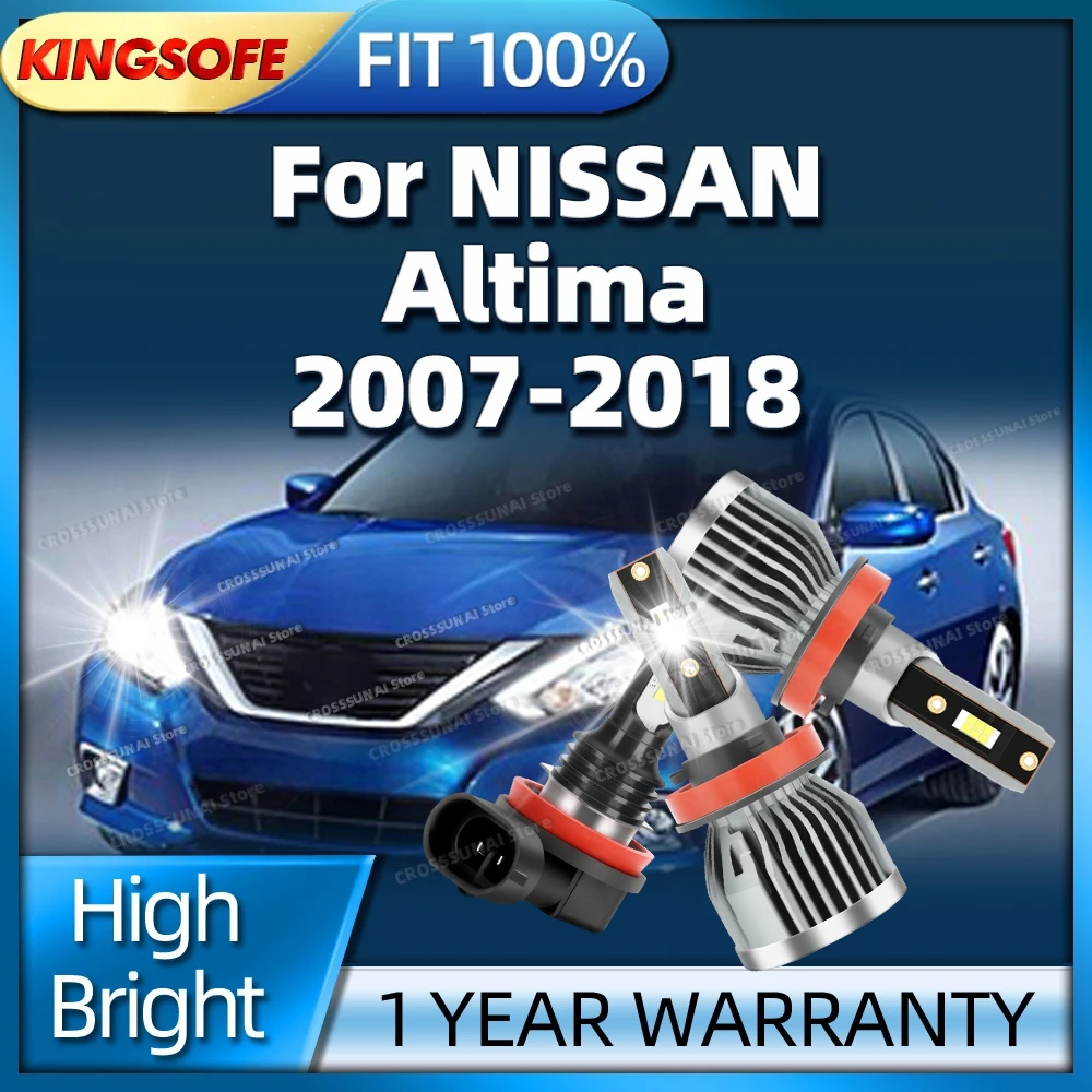 

2/6 шт. 12В светодиодные фары-лампы яркого света 30000 лм с вентилятором для NISSAN Altima 2007-2018 2009 2010 2011 2012 2013 2014 2015 2016