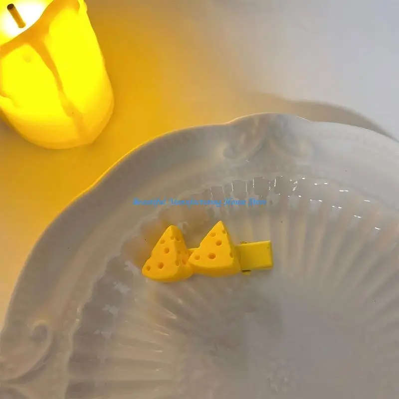 E56A 10 قطع من مشابك شعر الجبنة، مشابك شعر بأنماط حلوى ممتعة