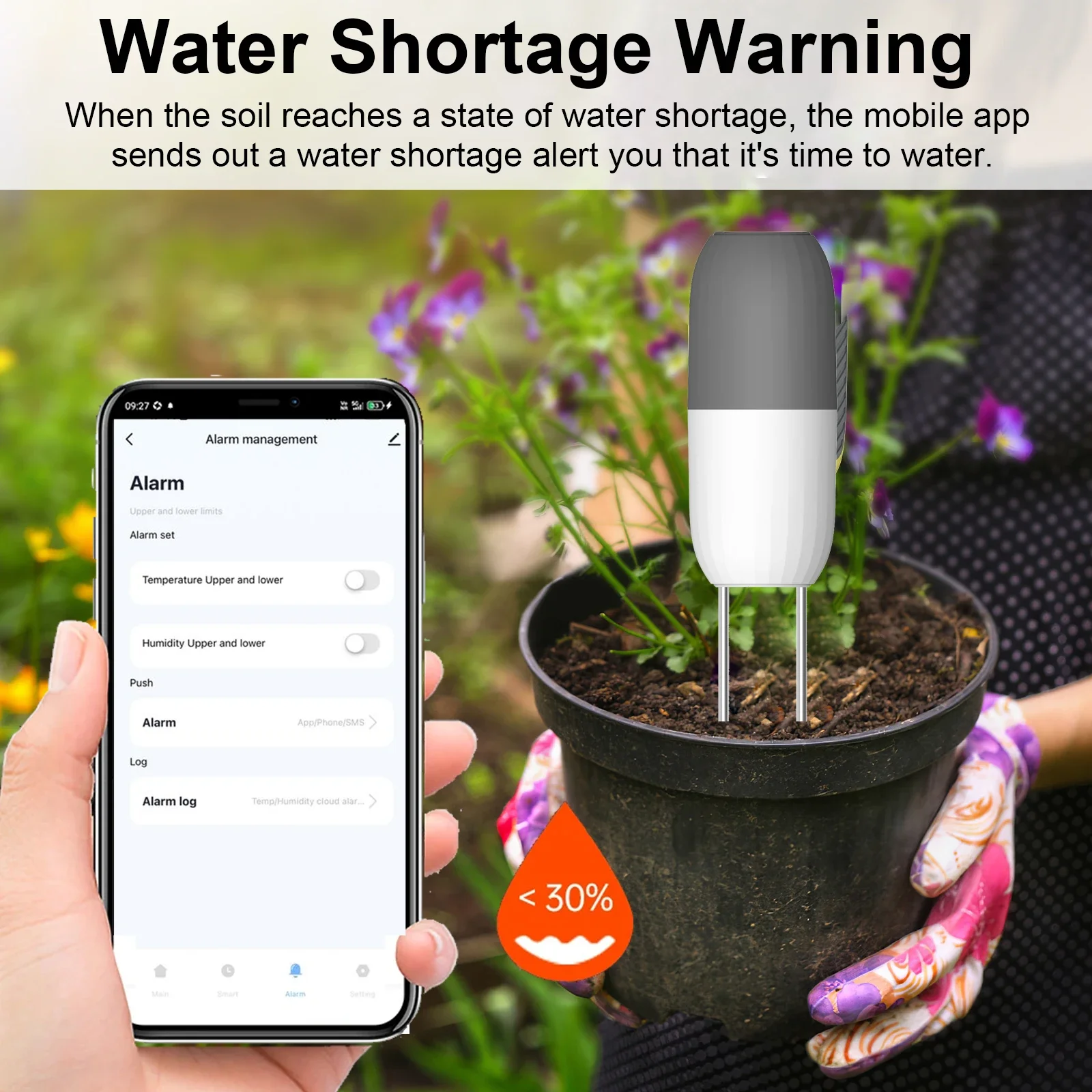 WiFi Soil Temperature & Humidity Sensor 2.4G Smart Soil Moisture Meter Tuya App Compatible For Garden Plant Flower Monitoring