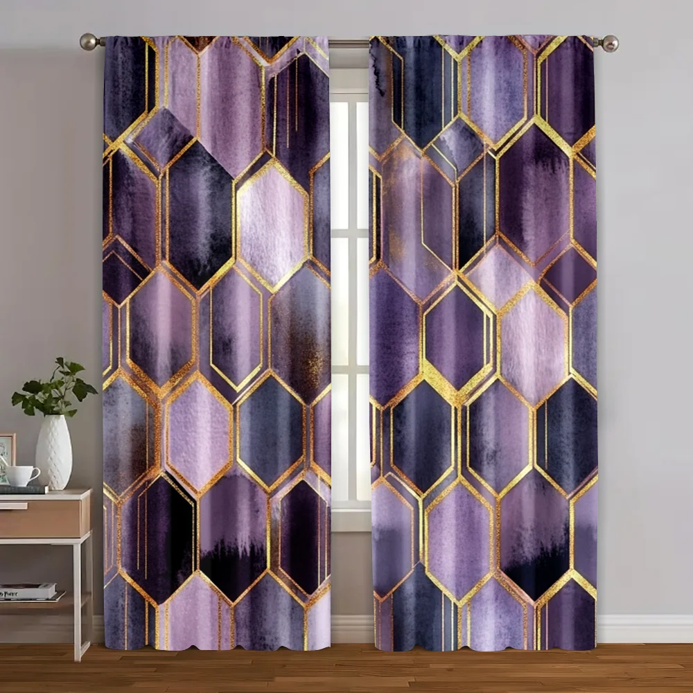 

2pcs, Curtains&Window Treatment 2D print Vintage Light Filtering Curtain Panels With Rose Colorful Geometric Polyester Woven