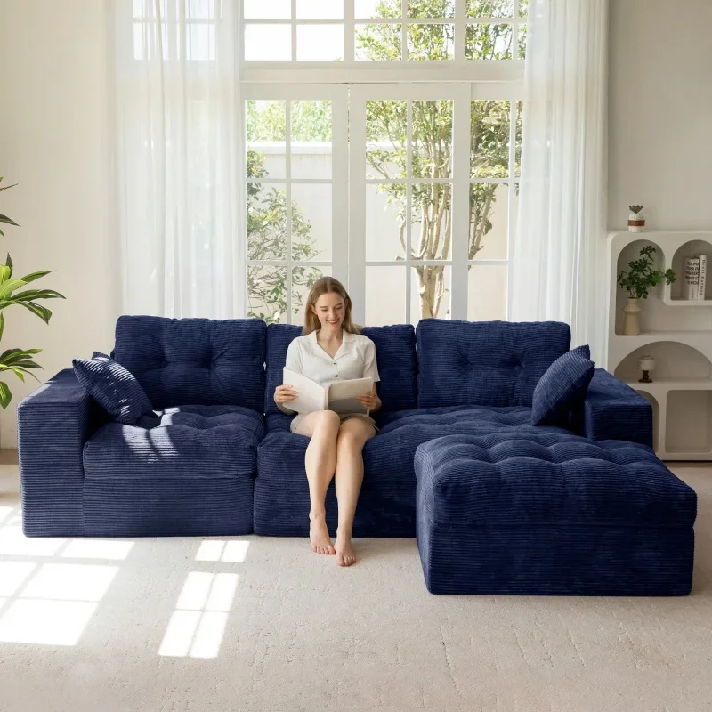 #Sofa Cover 7 Seater, Vacuum Compressed Fabric Sofa, Frameless Couch, Living Room Furniture, Easy to Install, Home Decor