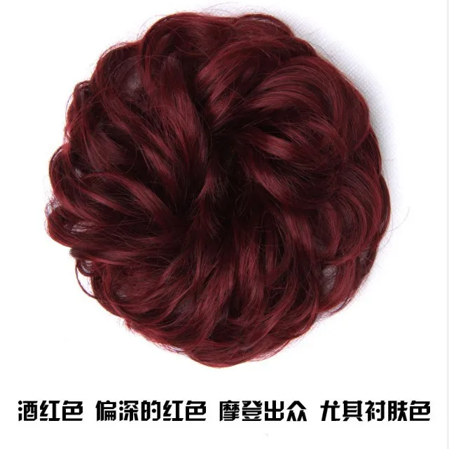 Messy Bun Hair Piece Wavy Curly Hair Scrunchies Synthetic Chignon Ponytail Hair Extensions Thick Updo Hairpieces for Women Girls