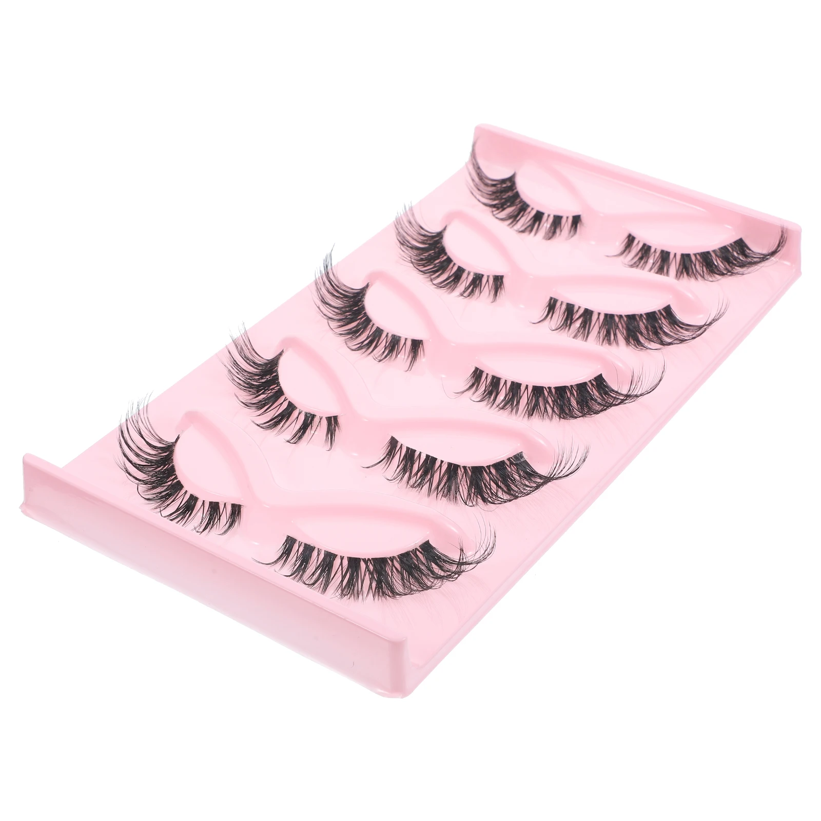 

5 Pairs False Eyelashes Lightweight Comfortable Daily Makeup Stage Fox Eye Extensions Bulk Lashes Pack 1 Artificial Fiber