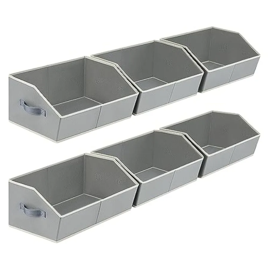 

Large Storage Bins Baskets - 6 Pack Closet Storage Cubes Fabric Baskets for Organizing Cube Organizer Bins with Handles Foldabl