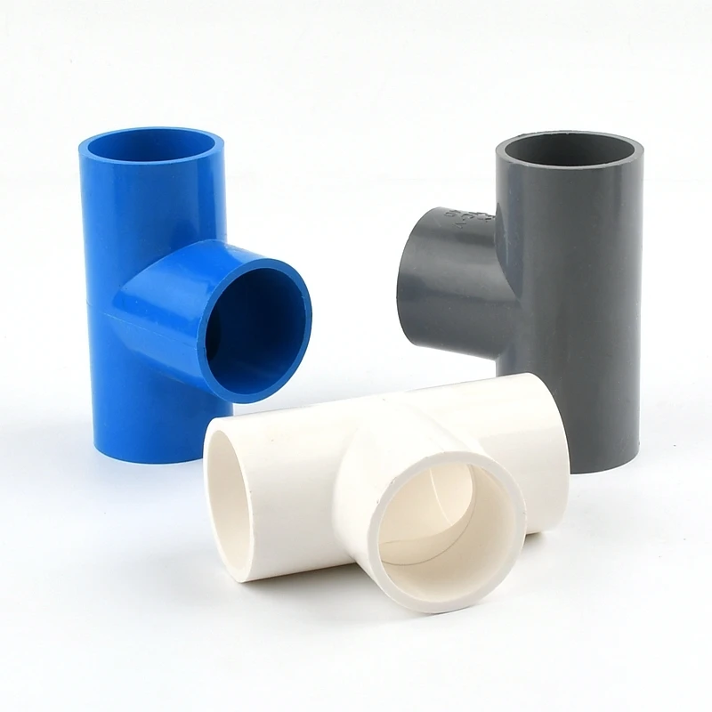 20/25/32/40/50/63mm PVC Tee Connector T-type 3 Way Tube Adapter Water Pipe Fittings Irrigation Water Supply System Pipe Joint