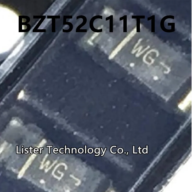 50~500pcs/lot New BZT52C11T1G SOD-123 Marking:WG LBZT52C11T1G 52C11 BZT52C11 BZT52-C11 Zener diode 1206 11V SOD123