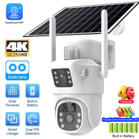 4K 8MP WIFi/4G Sim Card Solar Camera Outdoor Battery PTZ IP Camera Dual Lens Surveillance Camera EseeCloud Security Protection