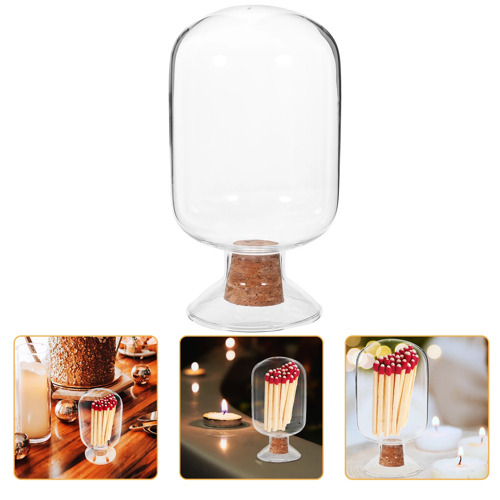 

Glass Match Container Multi-Functional Storage Jar Ideal for Housewarming Gift Living Room Decor Reliable Long-Lasting Design