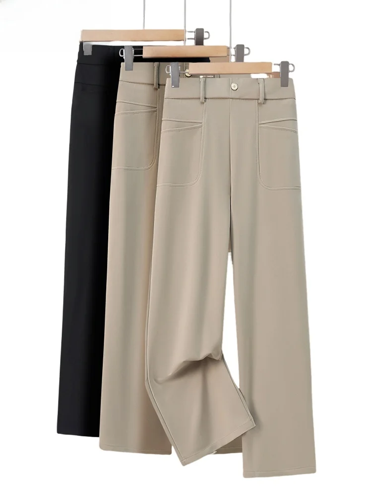 

Mom's Wide Leg Suit Pants Autumn Faionable Straight Casual Trousers Mid-aged And ly Women's Loose Fit Long Pants