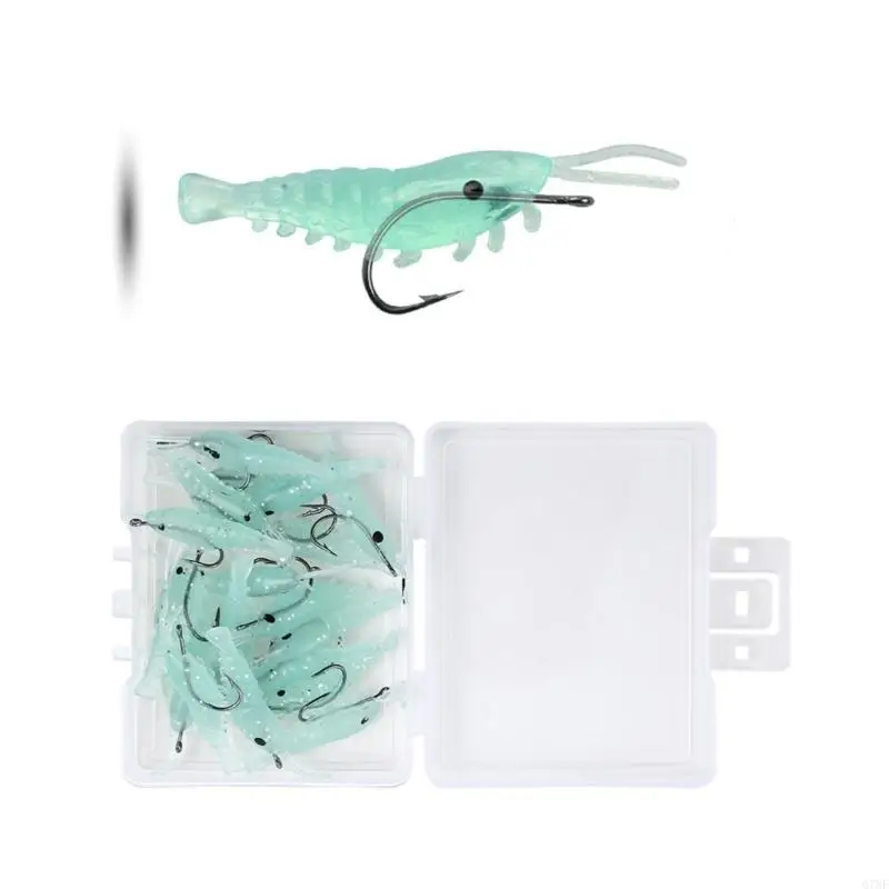 

G7NF 20PCS Artificial Shrimp Fishing Lures Swimbait with Hook Floating Lures Baits