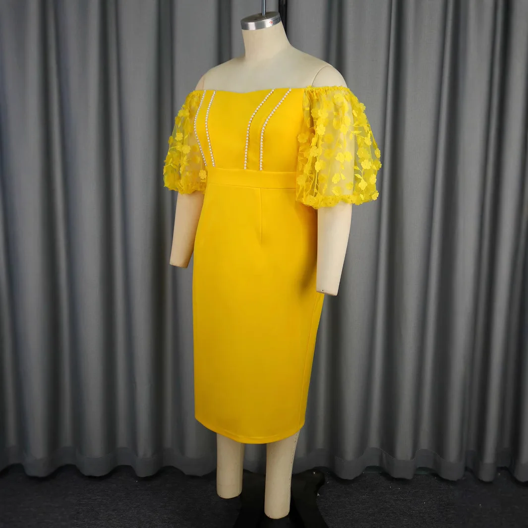 Am041242sexy sem alças pura lanterna manga vestido moda festa cocktail frisado deslizamento vestido 2025 vestido de verão robe feminino