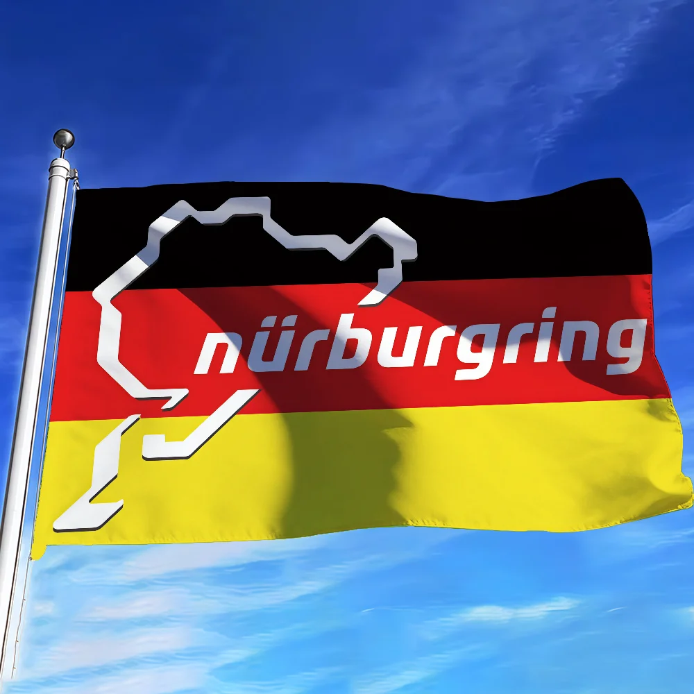 Klassische N-Nürburgring-Logo-Flagge für Schlafzimmer, Wohnzimmer, Bar, Garten, Outdoor, aktive Dekoration, Hintergrund und Konzert