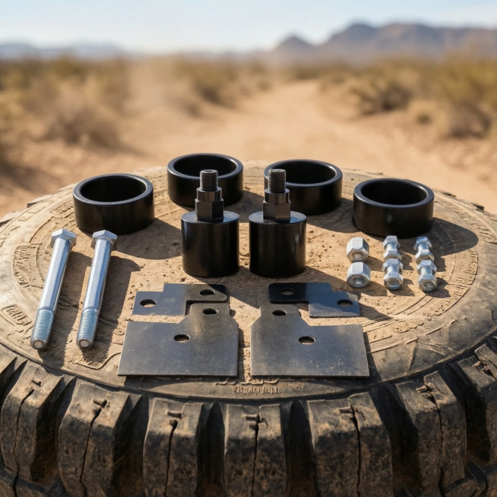 Lift Kit with Hardware Front and Rear Suspension System Lift Kit Black Aggressive Look for Trail Riders, Trail Riding