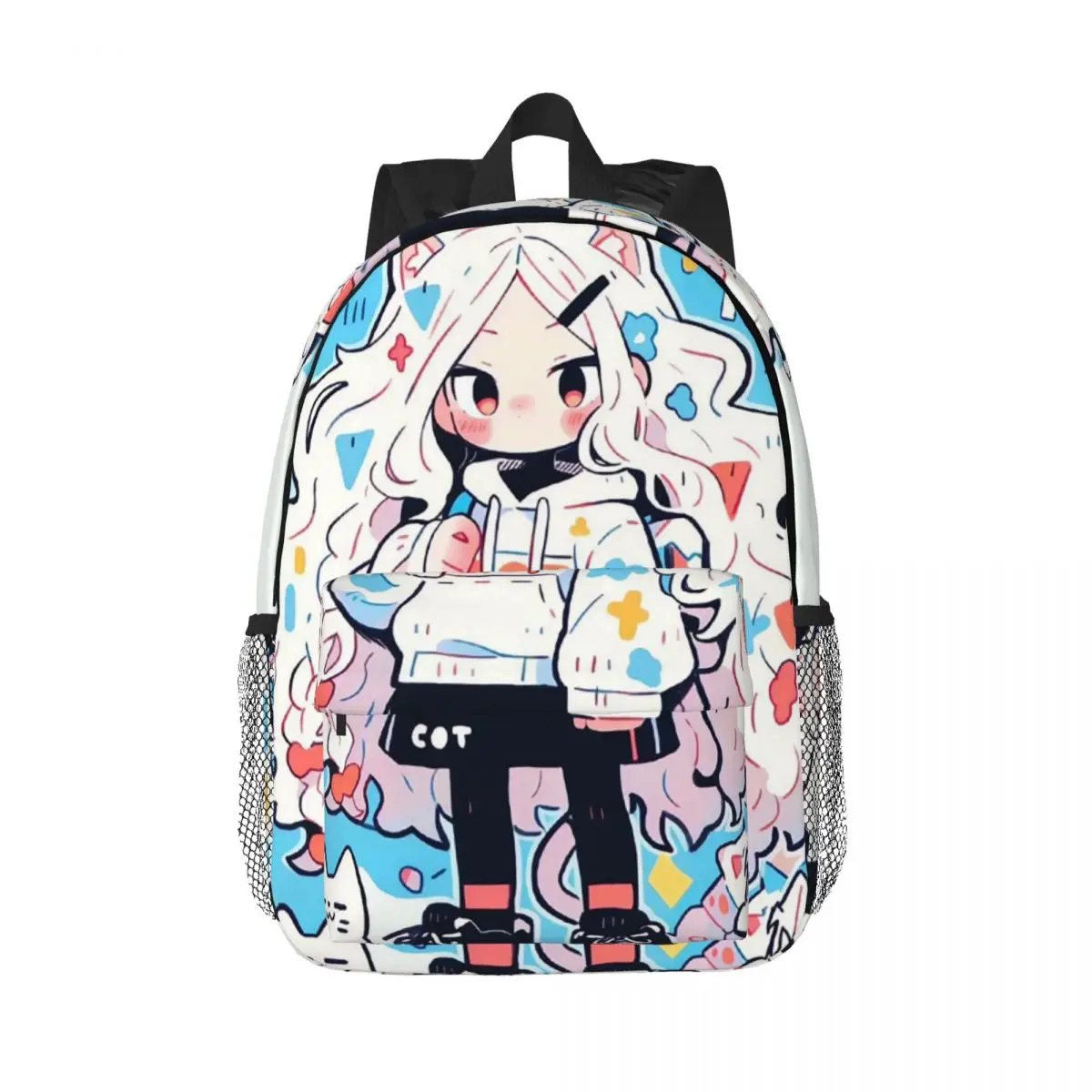 

Cartoon Graffiti Anime Girl Backpack Daypack Large Capacity Boys Girls BookBag Shoulder Bags for Men Women Kids School Bag