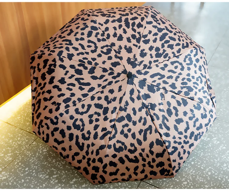 Leopard Umbrella Full Automatic New Fashion Cartoon Umbrella For Women Strong parapluie Resistant Au Vent