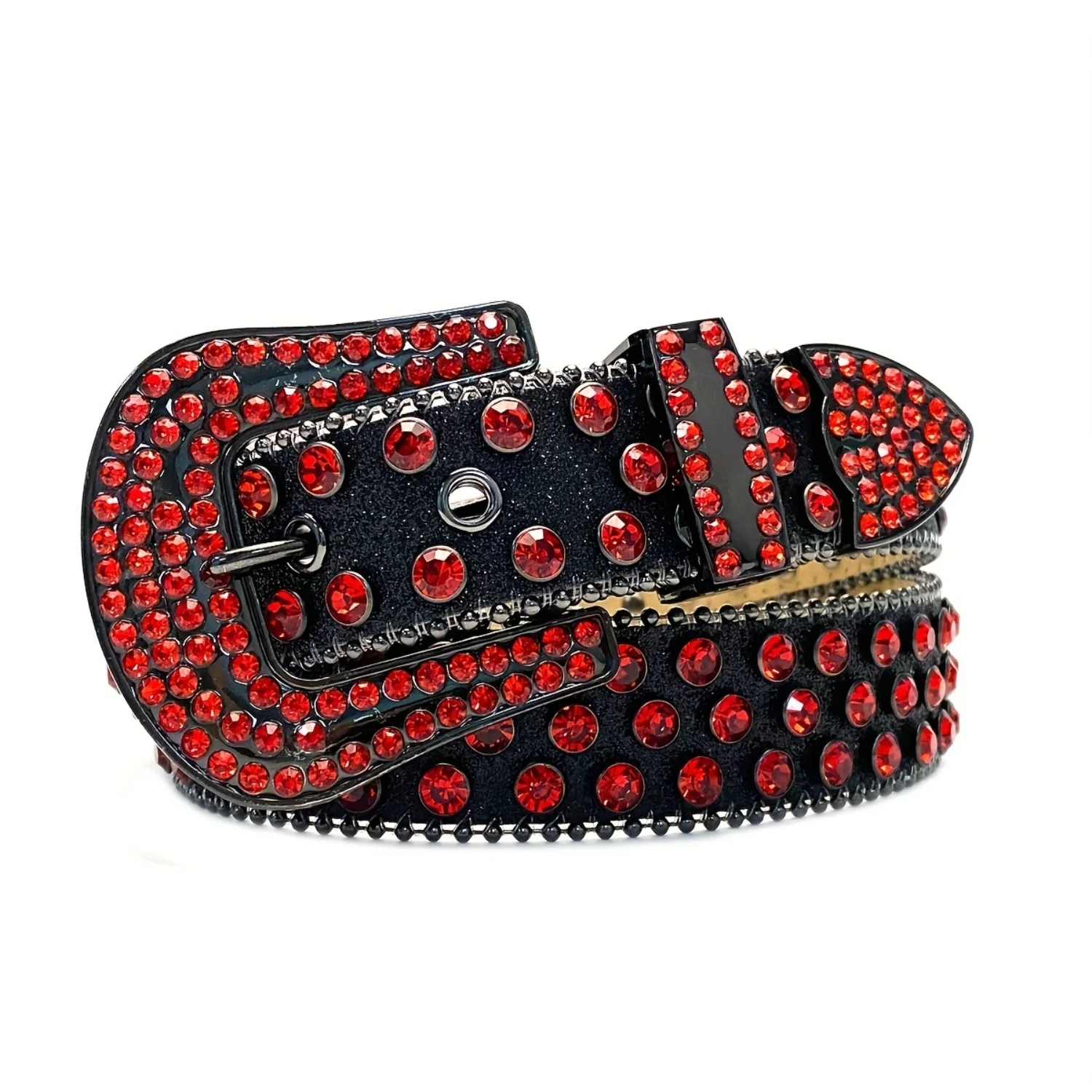 1pc Y2K Style Bling Studded Men's PU Leather Belt - Perfect Gift Choice