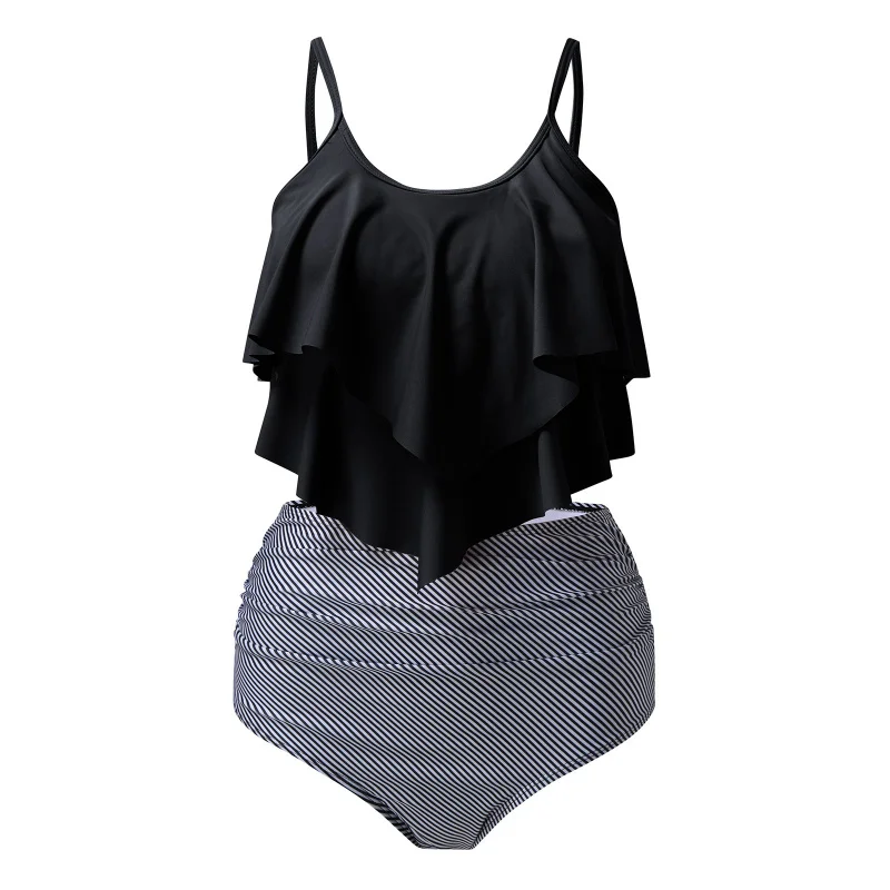 

New Swimsuit Two-Piece Sexy Solid Color Printed Bikini Set Women Wholesale