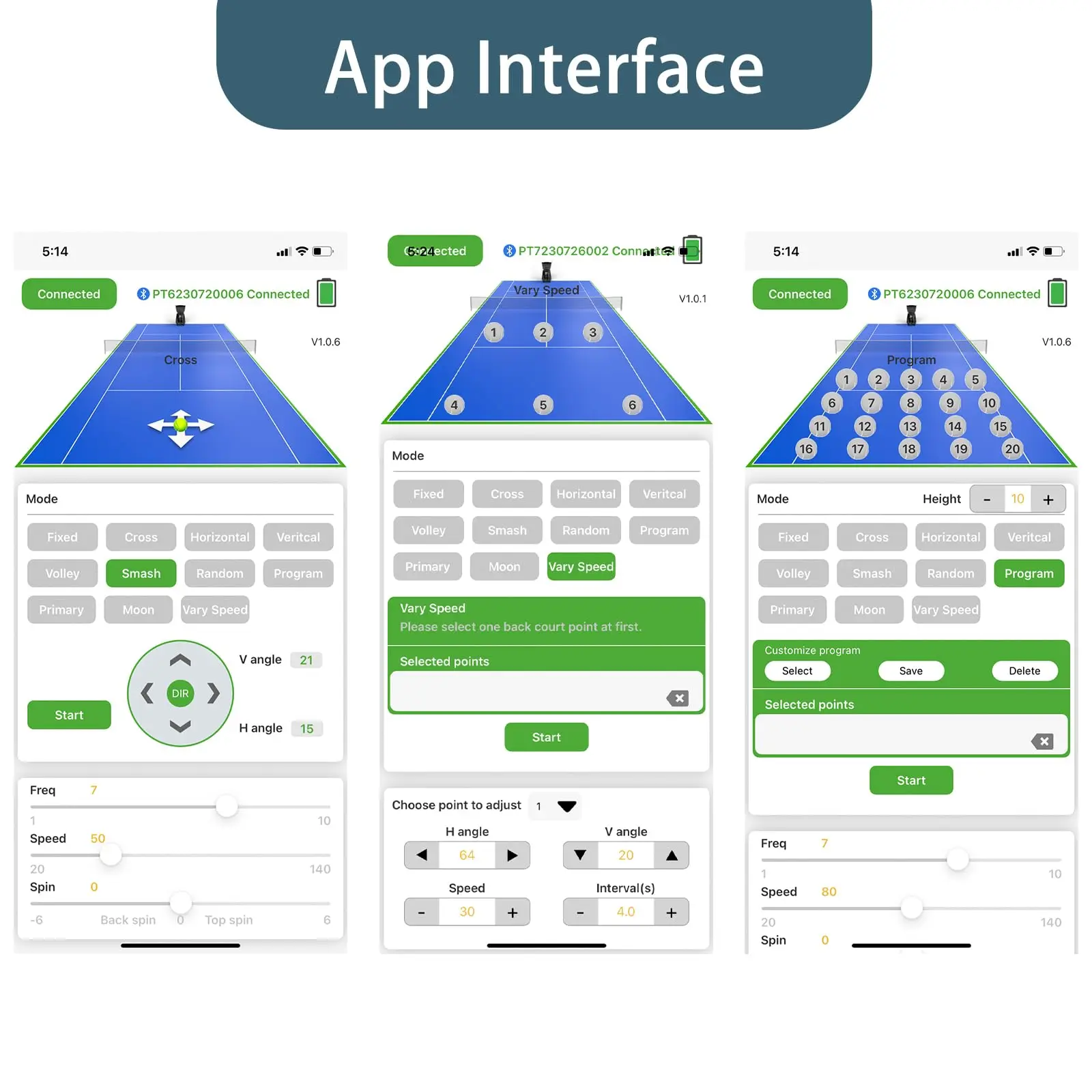 آلة كرة التنس PT-SAMRT Pro-Internal Spin - التحكم الذكي في التطبيقات - سعة 100+ كرة - معدات التدريب الاحترافية - حقيقية