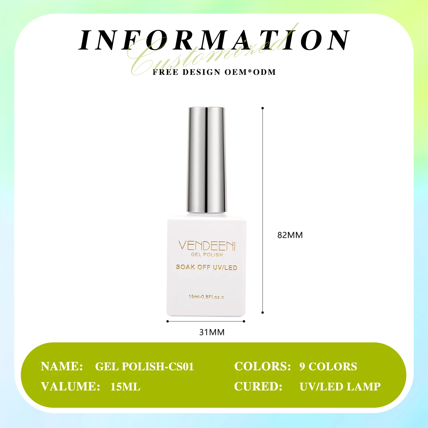 Vendeeni – ensemble de vernis à ongles Gel Pastel, Design Unique, 9 couleurs, bouteille de 15ml, fournisseur professionnel pour ongles