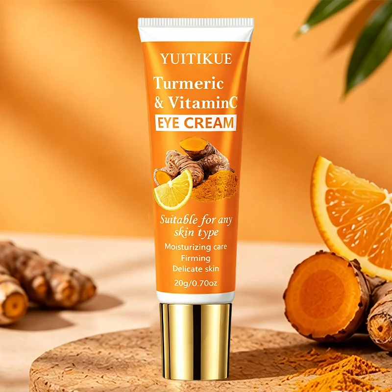 YUITIKUE Non-Greasy Turmeric & Vitamin C Eye Moisturizer 20g Fast Absorbing Firming Cream Nourishes Delicate Under Eye Area Skin