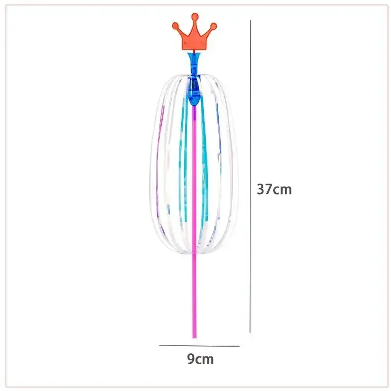 다채로운 매직 버블 지팡이, 다양한 트위스트 리본, 반짝이 라이트 업 지팡이, 어린이 선물, 빛나는 장난감