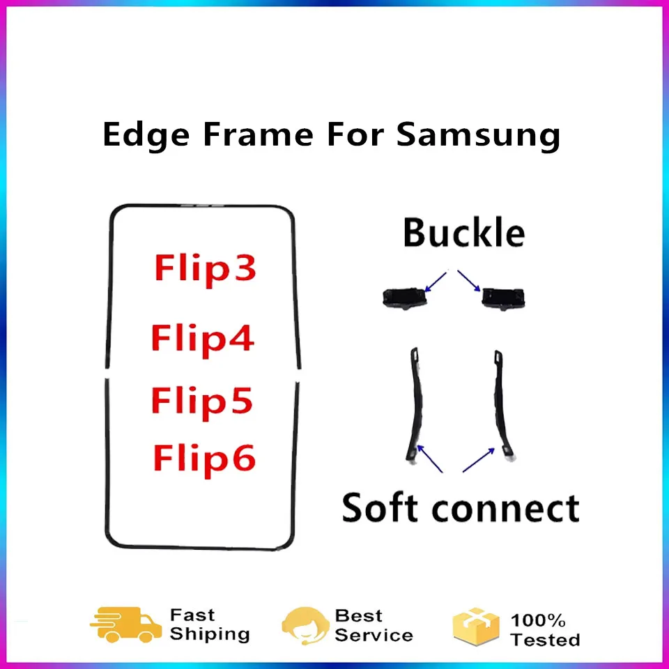 Ramka LCD z ekranem i podstawką z klamrą oraz środkowa podkładka ochronna do Samsung Z Flip5 F731B F731N - zamiennik ramki środkowej. — zdjęcie produktu 5