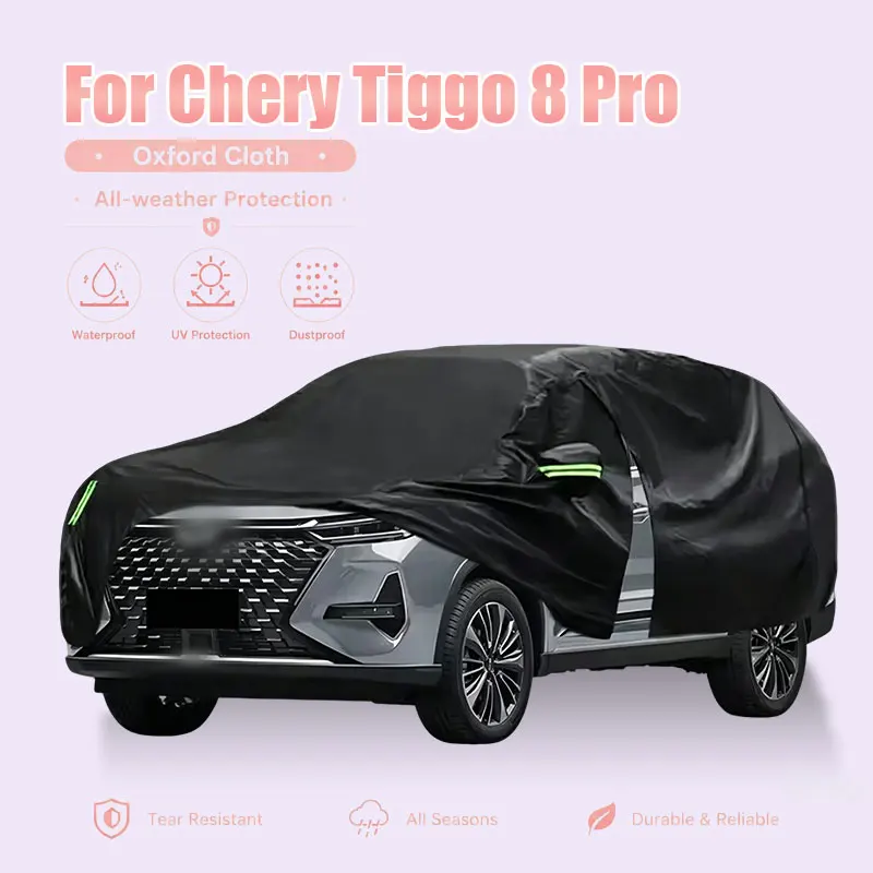 

For Chery Tiggo 8 Pro Full Car Cover Side Zipper Waterproof Dustproof Sun Protection Outdoor Exterior Accessories