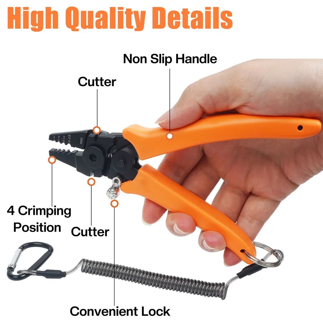 Crimpers for Fishing Crimping Pliers Crimping Tool with Wire Cutter Fishing Line Wire Rope Leader Crimp Loop Sleeve Fishing Gear