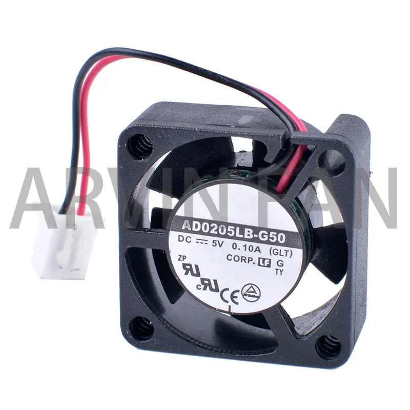 AD0205LB-G50 revolusi pendingin 2510 2.5cm 25mm, kipas pendingin udara miniatur bantalan bola ganda 5V 0.10A