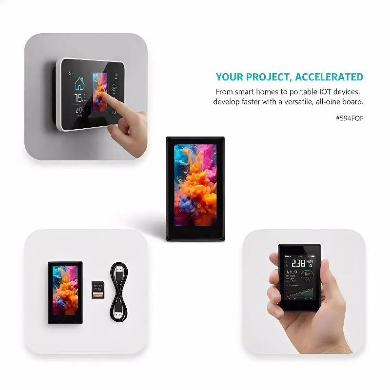 

1 шт. ЖК-дисплей 170×320 IPS с сенсорным экраном, модуль ESP32-S3, 1,9 дюйма, 262 тыс. цветов, поддержка WiFi 6 и Bluetooth