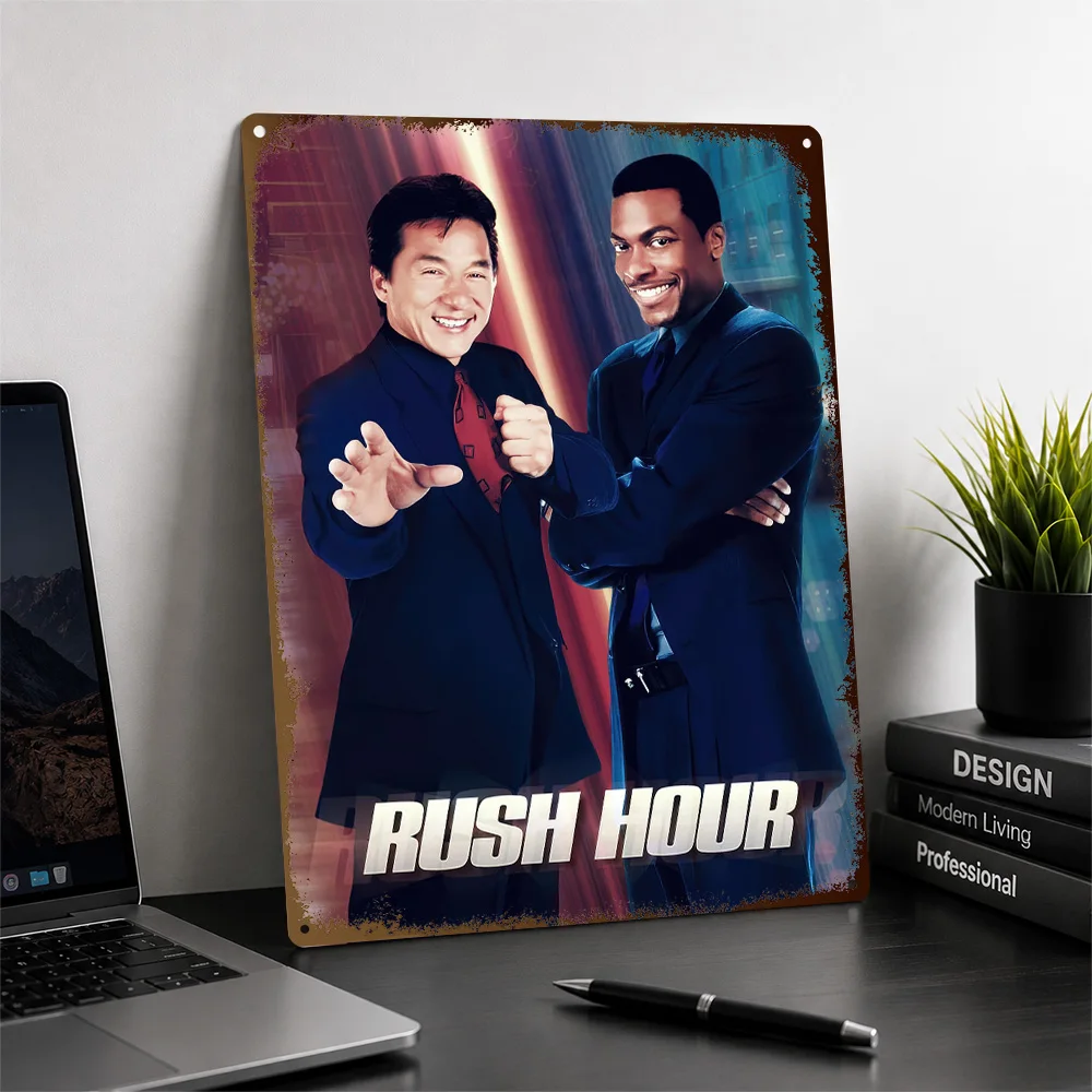 Rush Hour Movie Printed Poster Cinematic Wall Art For Home Theater Or Bedroom Customized Aluminum Metal Sign Housewarming Gift