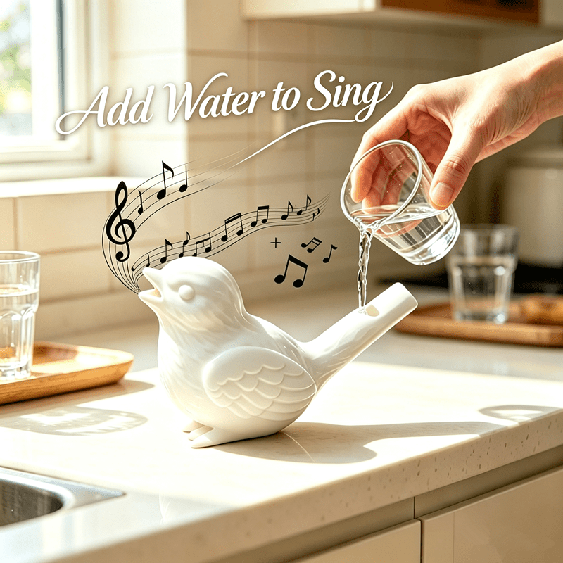  Stress-relief meets melody! Just add water for a clear bird song. Perfect desk decor to calm your mind and brighten your day. 