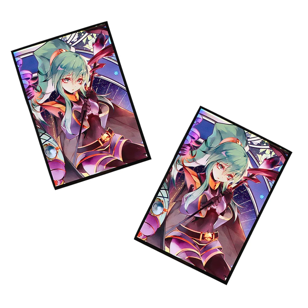 50PCS 63*90mm El-Shaddoll Midrash Anime Card Sleeves Holographic Game Collection Card Protector for YGO Holiday Gift