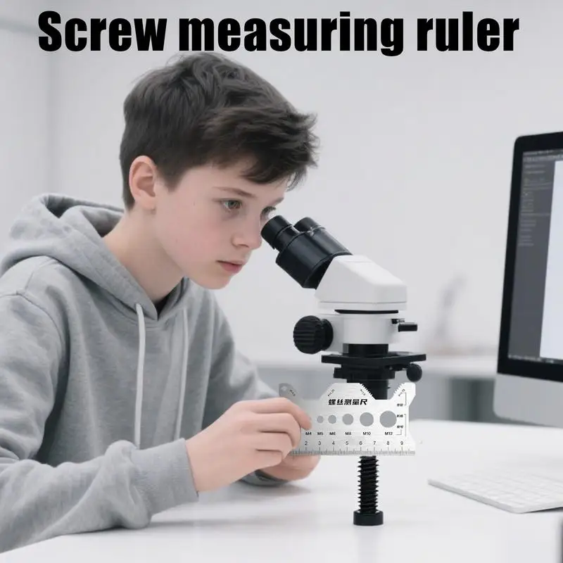 

Screw Gauge Bolt Identifier Sizer Stainless Steel Double-Sided Multifunctional Screw Gauge For Jewelry Electronics Fabrication