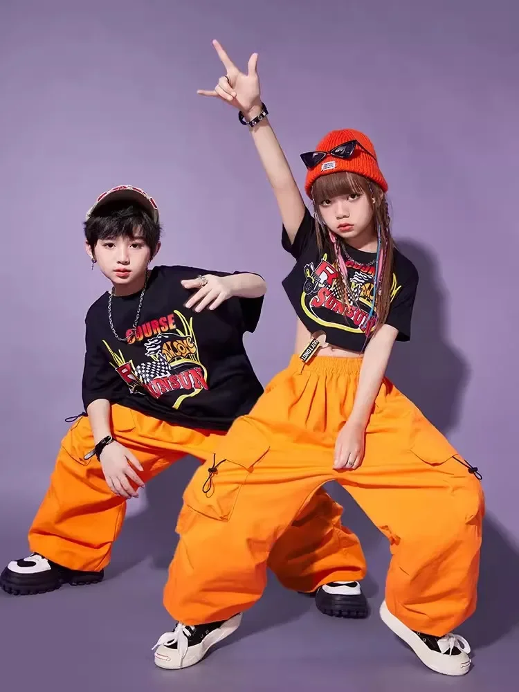 

Kids Street Dance Hip Hop Clothes Boys Loose T Shirt Pants Girls Jazz Modern Dance Performance Costume Teens Casual Wear BL11263