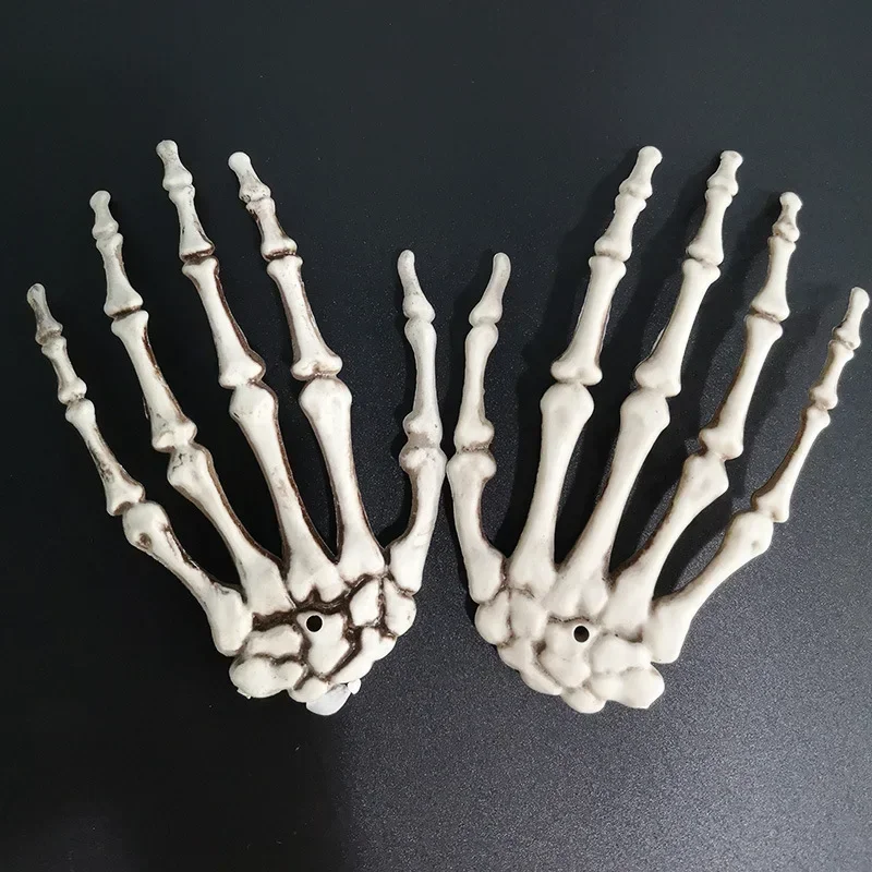 1 Pairs Halloween Decoration Props Halloween Decoration Realistic Life Size Skeleton Hands Plastic Human Hand Bone Plastic Hands