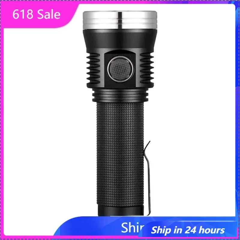 

High Strong Powerful Flashlight 6000LM 750m Range Lantern Type-C USB Charging Torch Camping Fishing Hiking LED Zoom Flashlight