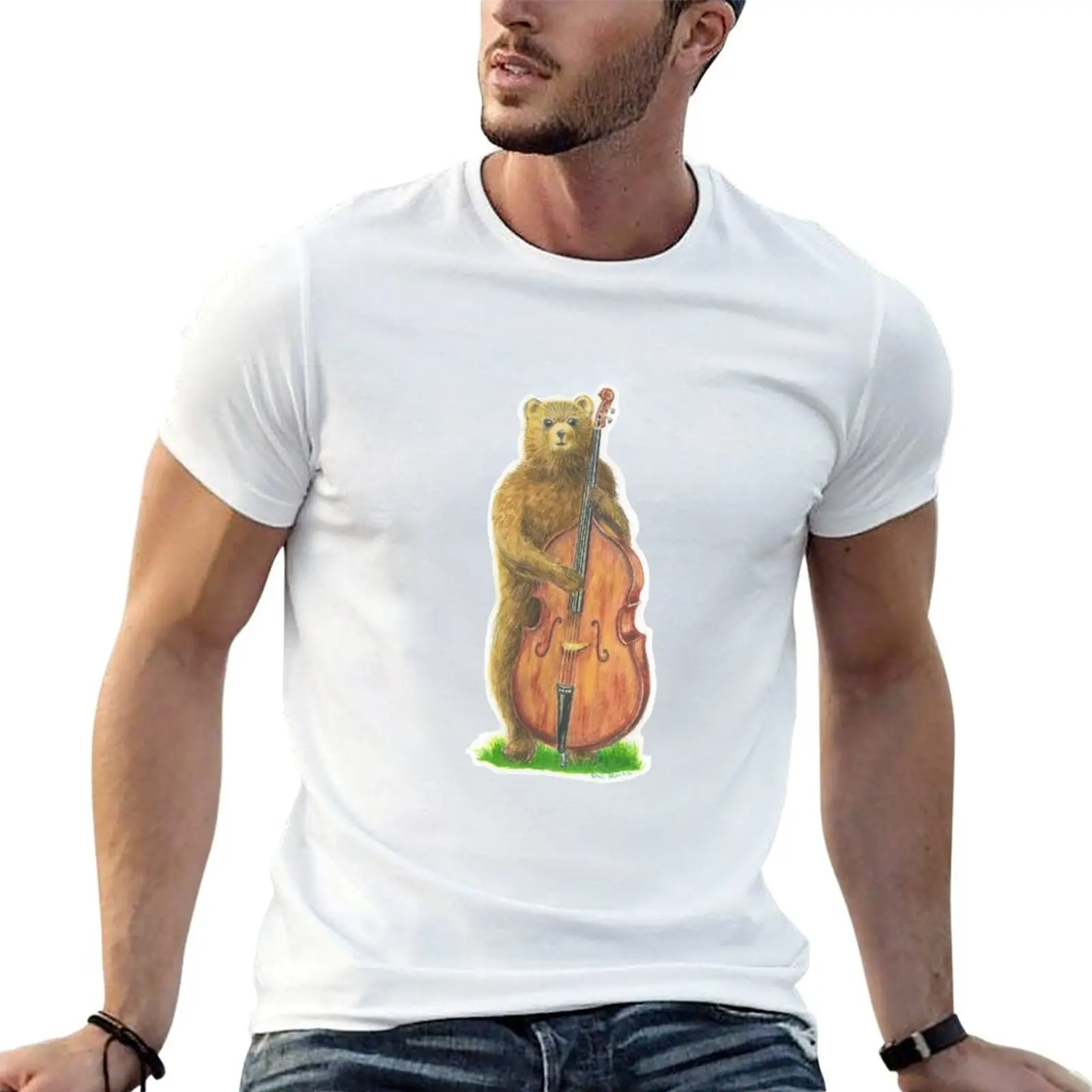 

Bluegrass Bass Animal Bear T-Shirt cotton t shirt pack t shirt custom print T-Shirt