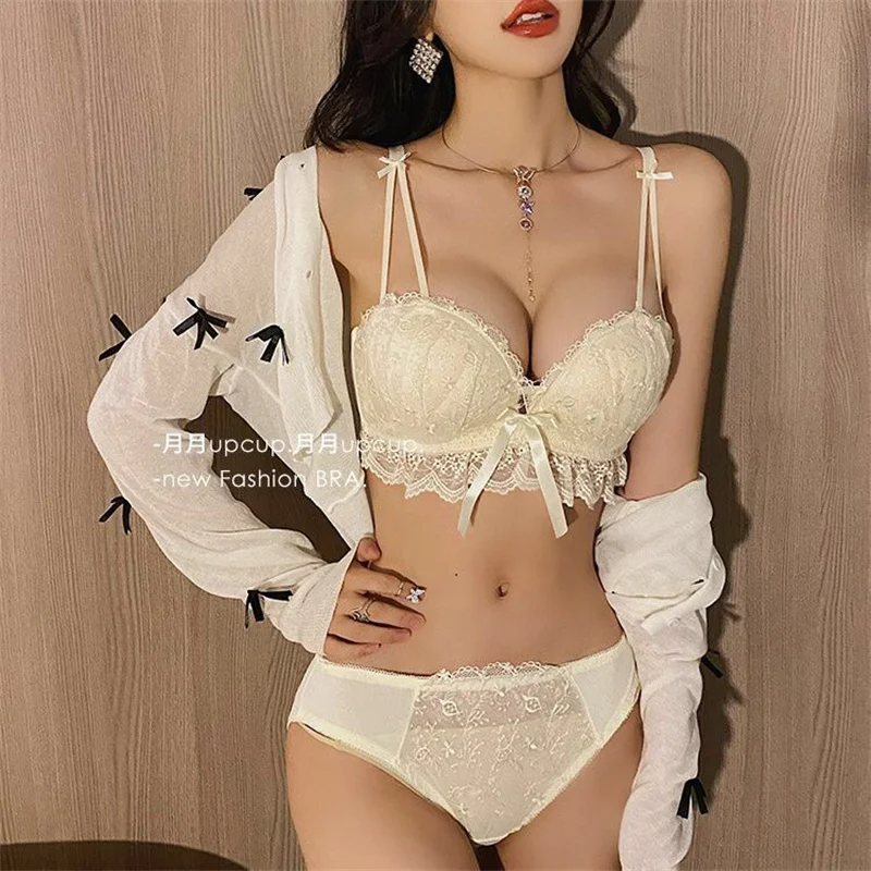 

Soutiens Gorge Seamless Beige Underwear Lingerie Sets Sexy Push Up Bras and Panty Set for Women Bielizna Damska Mujer Bralette