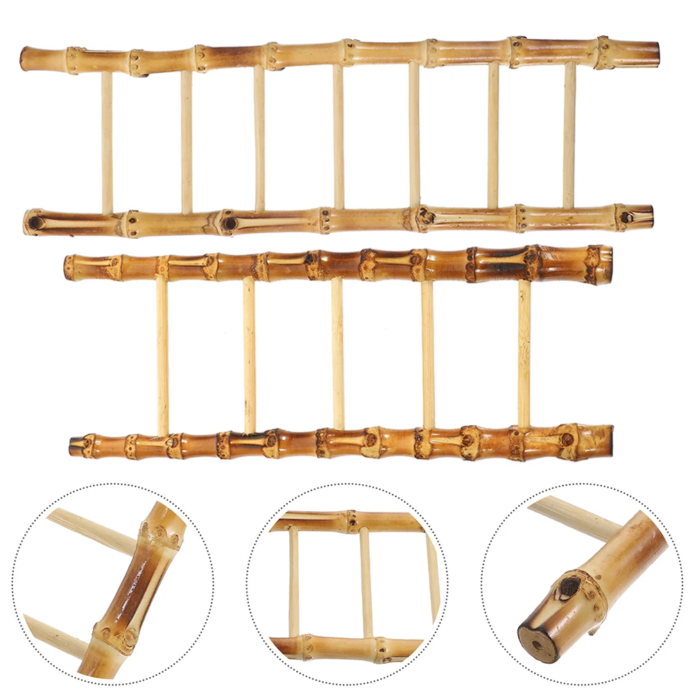 

2 Pcs Decoration Ladder Cold Dish Home Decorations Dishes Bamboo Ornament Japanese Sushi Plate Artificial Ornaments