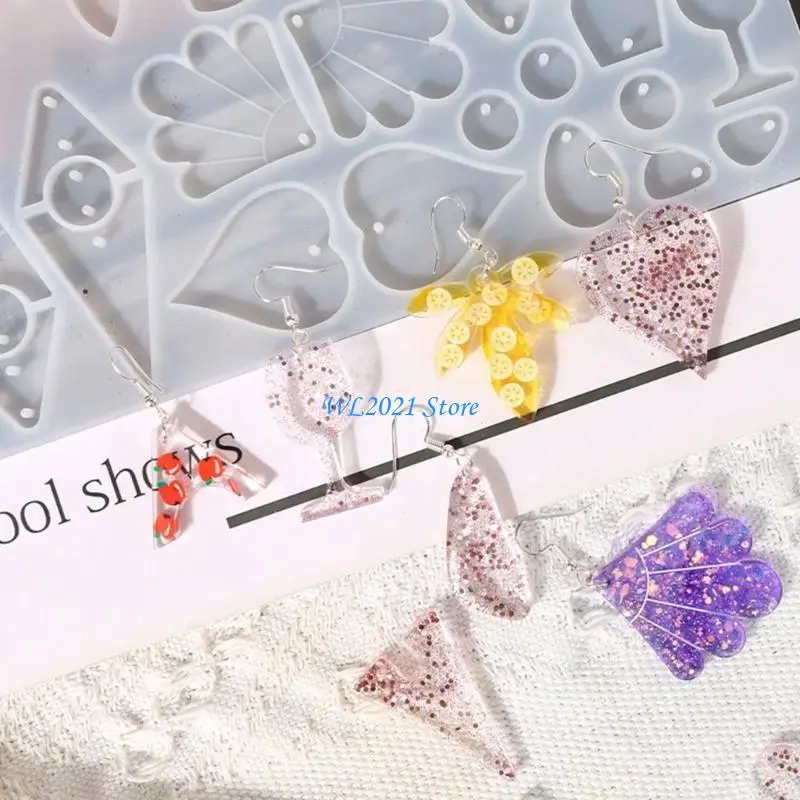 

G5GC Keychain Resin Molds Maple Leaf/Drop Pendant Silicone Mold Jewelry Making Mold