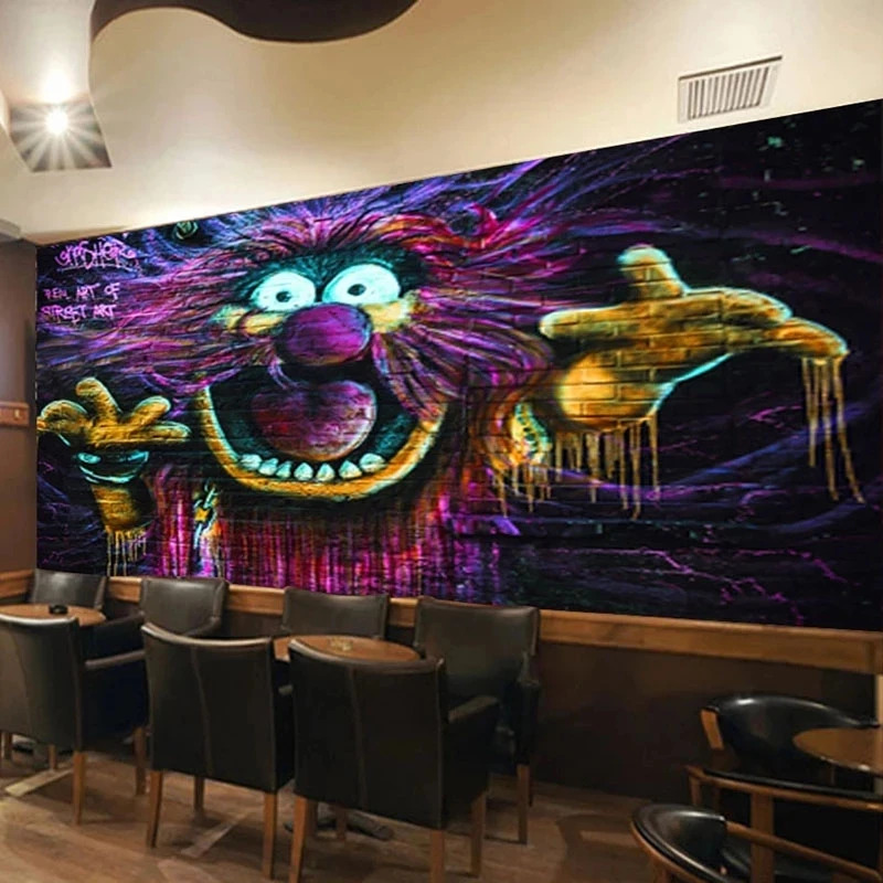 

Customized Wallpaper 3D Hand Painted Graffiti Creative Photo Mural Resturant Cafe Living room TV background bedroom restaurant