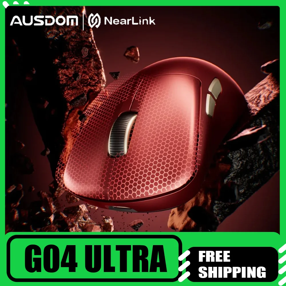

AUSDOM G04 Ultra Gaming Mouse 2,4GWireless 8000 Гц PAW3950 36000 точек на дюйм 56 г Легкая пользовательская эргономичная высокопроизводительная мышь EC-DW