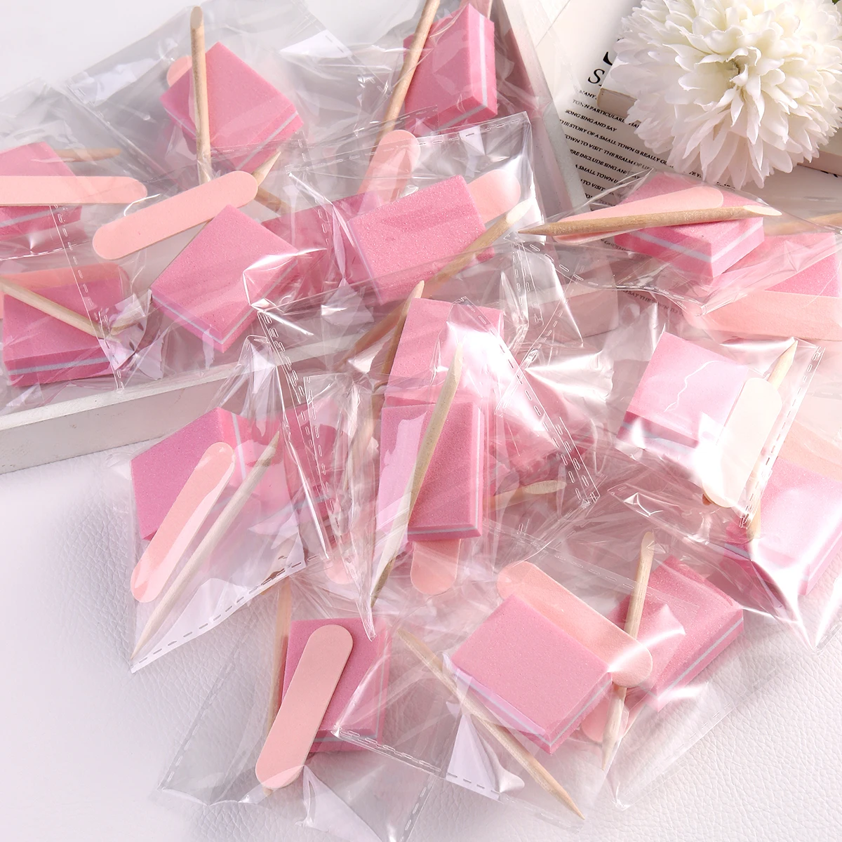 Picture 3: Disposable Manicure Kit Individually Packaged Nail Kit with Mini Nail File, Mini Nail Buffer, and Nail Stick for Salon Home Use