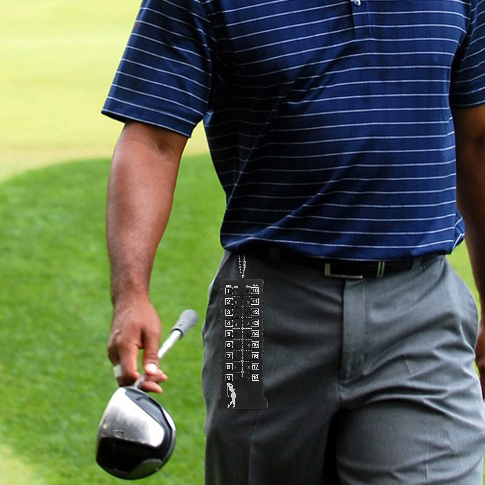 

Black Golf Score Counter 18 Holes 155x60x5mm Metal Chain Shot Stroke Tracker Key Ring Design Score Keeper for Course Play