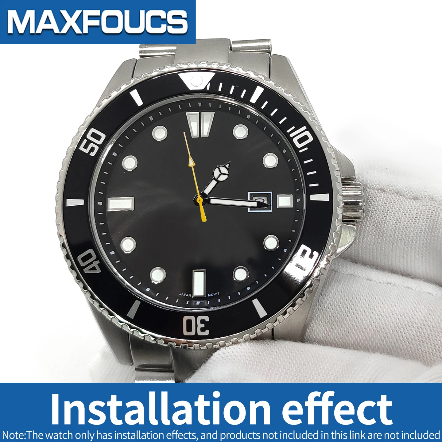 MDV-106 Gehäuse MOD Swordfish Stahl-Uhrengehäuse 3-Uhr-Position Glänzende/Gebürstete Lünette Eingesetzte Krone Gehäuseboden Saphirglas Kundenspezifisches Teil – Detail 7
