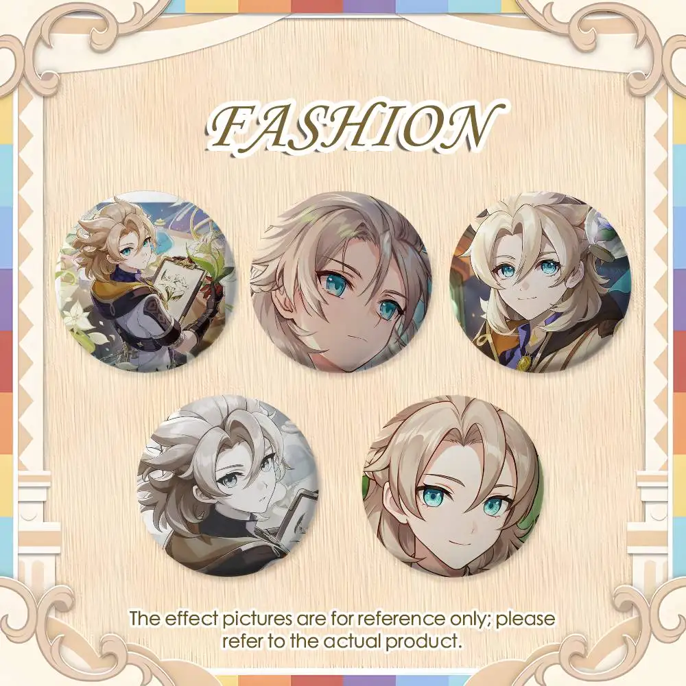

Albedo Cute Genshin Game Custom Creative Round Brooch Badge Jewelry Gifts For Friends Clothes Hat Backpack Enamel Pins