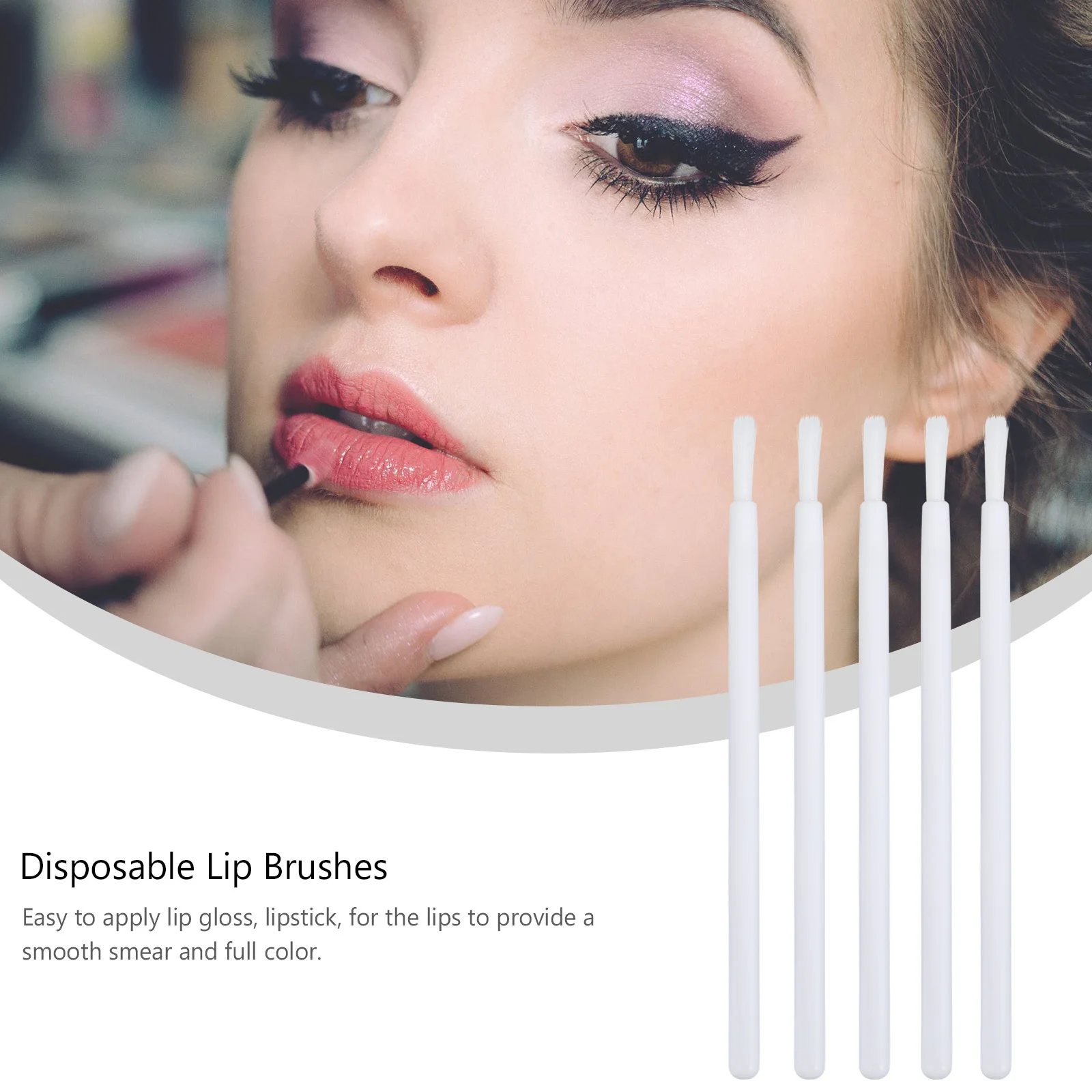 100 pezzi Pennello in nylon Pennello per labbra usa e getta per trucco Confezione da 100 Uso da viaggio Applicatore per lucidalabbra Strumento per trucco Applicatori per rossetto Trucco