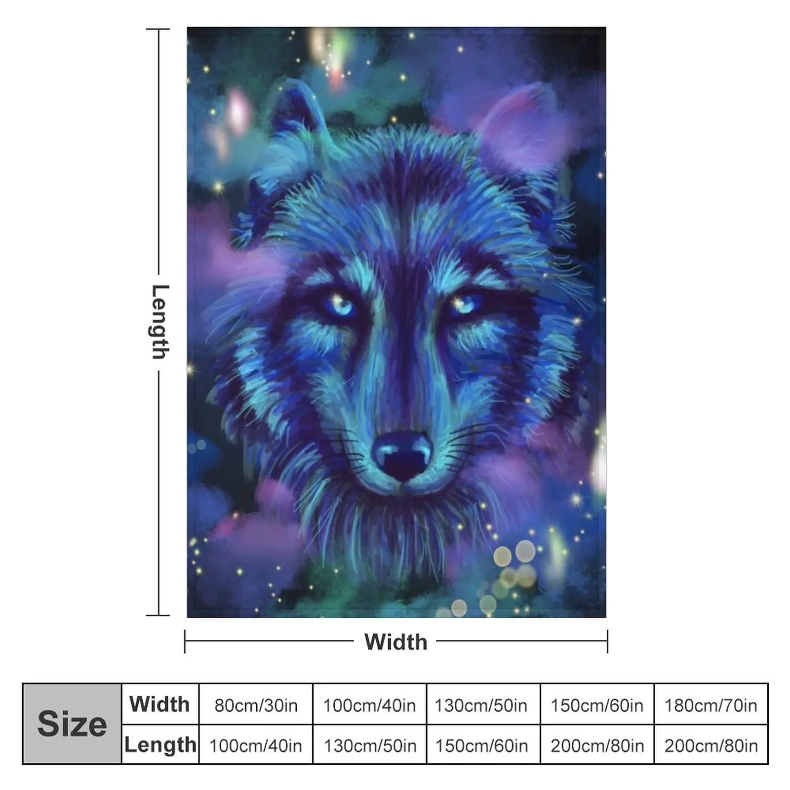 Astral Wolf Throw Blanket Blanket Fluffy Blanket Sofa