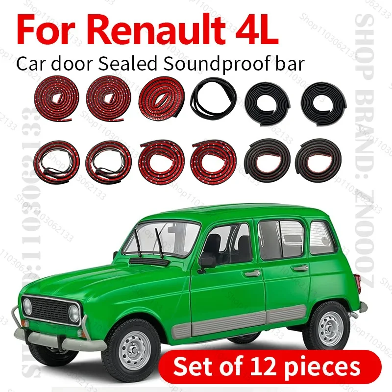 Para 1961-1992 Renault 4L tira de sellado de puerta de coche Protector de sellado de doble capa de goma tira insonorizada tira de sellado a prueba de polvo 12 Uds